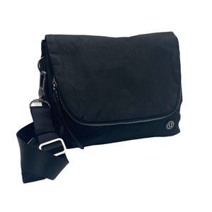 Lululemon festival bag go your om way fold over crossbody black cotton nylon